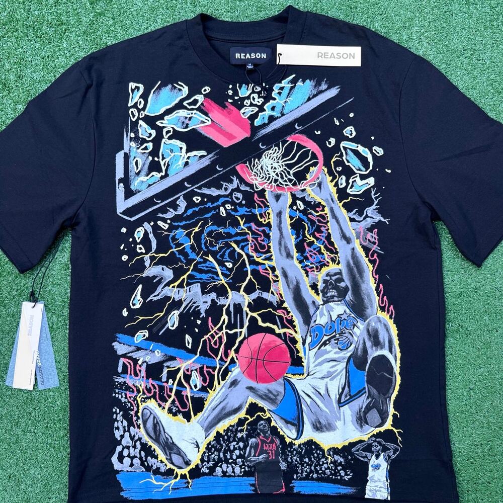 REASON Dope Jordan Basketball Hoop Black T Shirt New With Tags